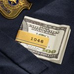 Gepersonaliseerde Dunne Blauwe Lijn Geldclip met Gegraveerde Tekst Verjaardagsverjaardagscadeau voor Politieagent