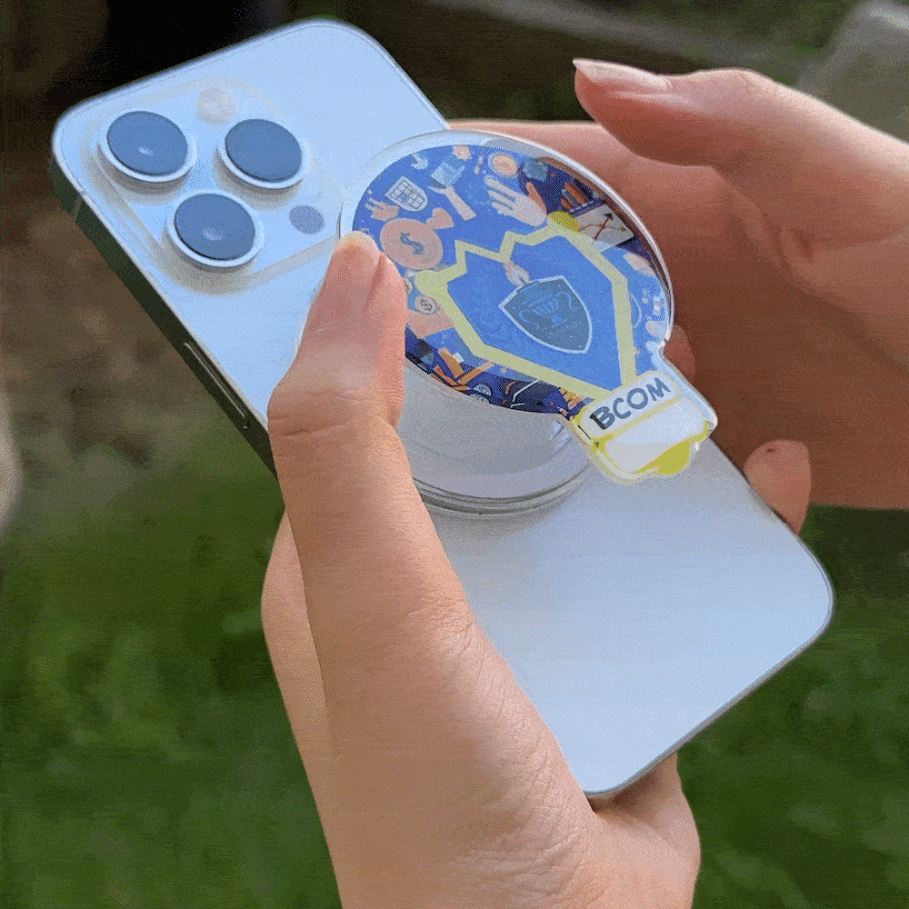 Personalised Acrylic Discipline Bulb Design Airbag Magsafe Phone Grip Stand Holder with Text School Badge Birthday Gift for University Student