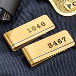 Gepersonaliseerde Dunne Blauwe Lijn Geldclip met Gegraveerde Tekst Verjaardagsverjaardagscadeau voor Politieagent