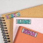 Personalisierte bunte Dalmatiner Dots selbstklebende Namen Aufkleber zurück zu Schule Anerkennung Geschenk für Jungen Mädchen Lehrer