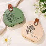 Personalized Birth Flower Portable DIY Sewing Tools Kit Storage Box with Name Birthday Gift for Sewing Handcraft Lovers