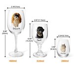 Personalized Hand Painted Pet Portrait Stemless Short Stemmed Wine Glass with Name Home Entertaining Bar Glassware Gift for Cat Dog Pet Lover