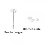 Broche Personnalisée avec Initiales Style Monogramme Cadeau d'Anniversaire Mariage pour Homme