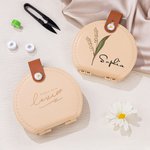 Personalized Vintage Birth Flower Portable Sewing Kit Set Storage Box with Name Birthday Sewing Accessories Gift for Tailor Lover