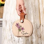 Personalized Vintage Birth Flower Portable Sewing Kit Set Storage Box with Name Birthday Sewing Accessories Gift for Tailor Lover