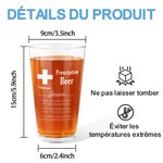 Verre à Bière 480ml Personnalisé avec Nom Style Prescription Beer Cadeau Pendaison de Crémaillère Fête pour Famillle Homme
