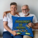 Personalized Hooked On Being Papa Fishing Theme Throw Pillow Cover with Names Camouflage Home Decor Birthday Grandparents' Day for Dad Grandpa