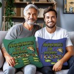 Personalized Hooked On Being Papa Fishing Theme Throw Pillow Cover with Names Camouflage Home Decor Birthday Grandparents' Day for Dad Grandpa