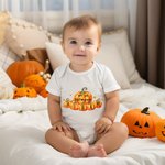 Personalised Pumpkin My 1st Halloween 100% Cotton Baby Bodysuit with Name Halloween Gift for Baby Newborn