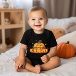 Personalised Pumpkin My 1st Halloween 100% Cotton Baby Bodysuit with Name Halloween Gift for Baby Newborn