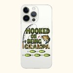 Personalized Hooked On Being Papa Fishing Theme Slim Phone Case Protective Cover for iPhone with Names Birthday Grandparents' Day for Dad Grandpa