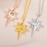Gepersonaliseerde foto Polaris halsketting met gegraveerde naam Herdenkingscadeau voor vrouwen meisjes