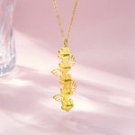 Personalized Dog Cat Paw Wing Necklace with 1-12 Names Birthday Jewellery Gift for Women