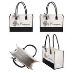 Bolsa tote grande personalizada con flor de nacimiento y nombre para viaje trabajo regalo de cumpleaños o Día de la Madre para mujeres