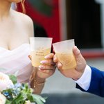 Lot de 10 Gobelets Plastiques Givrés Personnalisés avec Texte Style Bohème Cadeau de Mariage Bridal Shower pour Couple