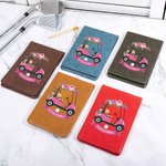 Personalized Pink Floral Golf Cart Design Leather Golf Scorecard Holder with Name and Pencil Loop Portable Golf Accessories Gift for Golf Lover Coach