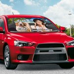 Personalized Photo Car Windshield Sunshade with Name and Suction Cup Auto Accessories Outdoor Activities Gift for Cat Dog Pet Lovers Campers