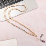 Nome personalizzato in legno colorato perline distintivo cordino porta carte d'identità con nappe Ritorno a scuola Apprezzamento regalo di compleanno per l'insegnante