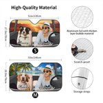 Personalized Photo Car Windshield Sunshade with Name and Suction Cup Auto Accessories Outdoor Activities Gift for Cat Dog Pet Lovers Campers