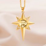 Gepersonaliseerde foto Polaris halsketting met gegraveerde naam Herdenkingscadeau voor vrouwen meisjes