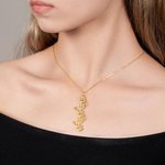 Personalized Dog Cat Paw Wing Necklace with 1-12 Names Birthday Jewellery Gift for Women