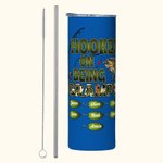 Personalisierte lustige Hooked On Being Papa 20oz Skinny Tumbler mit 1-20 Namen Großelterntag Vatertag Geschenk für Opa Papa