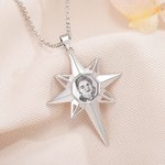 Gepersonaliseerde foto Polaris halsketting met gegraveerde naam Herdenkingscadeau voor vrouwen meisjes