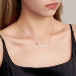 Personalizada árabe nombre colgante collar con piedra de nacimiento minimalista nombre de la placa de joyería cumpleaños islámico regalo para las muje