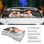 Personalized Photo Car Windshield Sunshade with Name and Suction Cup Auto Accessories Outdoor Activities Gift for Cat Dog Pet Lovers Campers