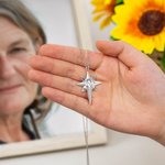 Gepersonaliseerde foto Polaris halsketting met gegraveerde naam Herdenkingscadeau voor vrouwen meisjes