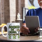 Personalized Hooked on Being Papa 11oz 15oz Ceramic Coffee Mug with Title and 1 - 20 Kid Names Grandparents Day Father's Day Gift for Dad Grandpa