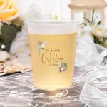 Lot de 10 Gobelets Plastiques Givrés Personnalisés avec Texte Style Bohème Cadeau de Mariage Bridal Shower pour Couple