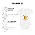 Personalized Cutest Coolest Sweetest Pumpkin In The Patch 100% Cotton Baby Bodysuit with Name Baby Shower Halloween Gift for Newborns