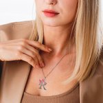 Personalized Minimalist Dainty Bow Initial Necklace Anniversary Birthday Jewellery Gift for Women