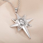 Gepersonaliseerde foto Polaris halsketting met gegraveerde naam Herdenkingscadeau voor vrouwen meisjes