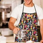 Personalized Skeleton Waterproof Unisex Apron with Name for Hairdressing Cooking Day of the Dead Gift for Baker Barber