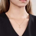 Personalized 5 Birthstones Cross Necklace Birthday Christian Gift for Women