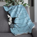 Personalisierte Frecher Hund- und Katze-im-Loch Decke mit 1-3 Namen Geburtstag Weihnachten Geschenk für Familie Kinder Tierliebhaber