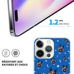 Coque iPhone Personnalisée avec Portrait et Nom Animaux Accessoire de Téléphone Cadeau de Souvenir Anniversaire pour Amoureux d'Animal de Compagnie