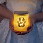 Personalisierte Hund-Silhouette Kerzenlampe aus Glas Regenbogenbrücke Pfote LED-Trauerkerze Erinnerungs- und Trauergeschenk für Tierliebhaber
