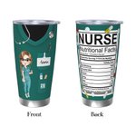 Personalized Multicolor Cartoon Nurse Uniform Stethoscope 20oz Tumbler with Name Straw Appreciation Birthday Gift for Nurse