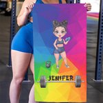 Serviette de Sport Portable Personnalisée avec Nom et Personnage Serviette Super Absorbante Cadeau Anniversaire pour Amateur de Sport Fitness