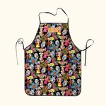 Personalized Skeleton Waterproof Unisex Apron with Name for Hairdressing Cooking Day of the Dead Gift for Baker Barber