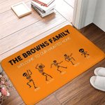 Personalizzato Multicolore 2 - 8 Scheletri Design Zerbino antiscivolo con nome e testo Halloween Home Decor Regalo per la famiglia