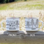 Tasse en Émail de Camping 350 ml Personnalisée avec Noms et Date Cadeau d'Anniversaire de Mariage pour Couple