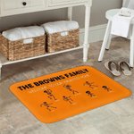 Personalizzato Multicolore 2 - 8 Scheletri Design Zerbino antiscivolo con nome e testo Halloween Home Decor Regalo per la famiglia