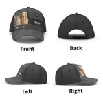 Personalized Vintage Style Cute Pet Photos Adjustable Baseball Cap with Names Sports Accessories Birthday Gift for Cat Dog Pet Lovers