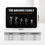 Personalizzato Multicolore 2 - 8 Scheletri Design Zerbino antiscivolo con nome e testo Halloween Home Decor Regalo per la famiglia