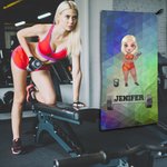 Serviette de Sport Portable Personnalisée avec Nom et Personnage Serviette Super Absorbante Cadeau Anniversaire pour Amateur de Sport Fitness