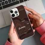 Personalized Faux Leather Heart Phone Case for iPhone with 1-10 Names Birthday Gift for Grandma Mom